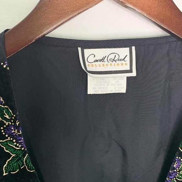 VINTAGE Carrol Reed Adjustable Embellished Floral Vest - Picture 4 of 13